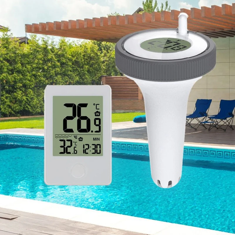 LCD Digital inalámbrico 60M piscina termómetro de agua temperatura flotante exterior reloj de tiempo baños acuario - imagen 4