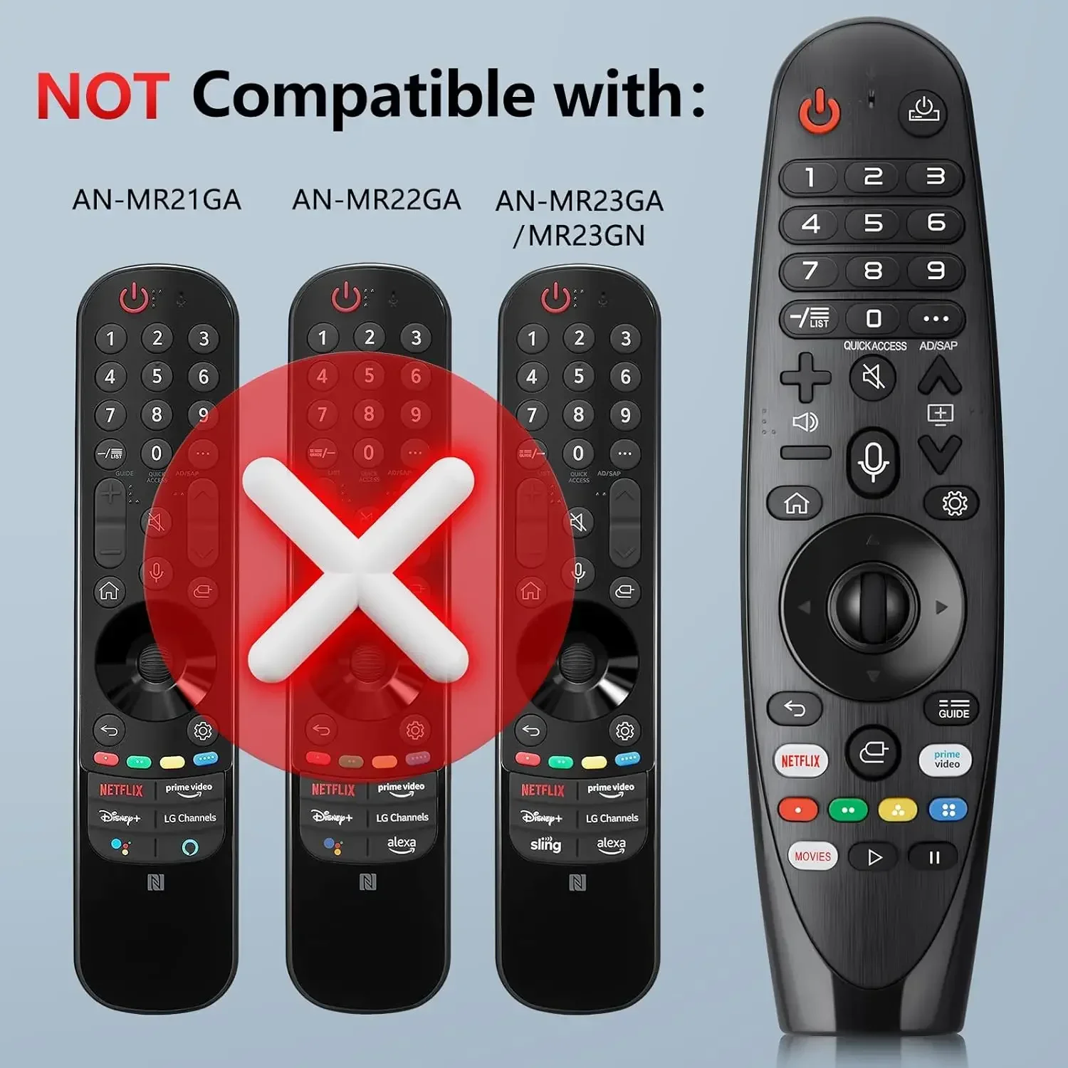 Control remoto mágico por voz mejorado para LG OLED Smart TV reemplazo remoto mágico AN-MR20GA MR19BA MR18BA MR650A, con función de puntero - imagen 2