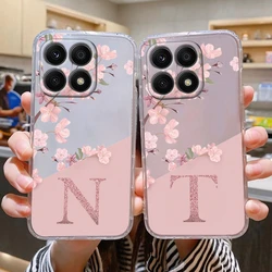 Funda de Silicona Honor X8/X8b/X6 – Transparente Flores Letras