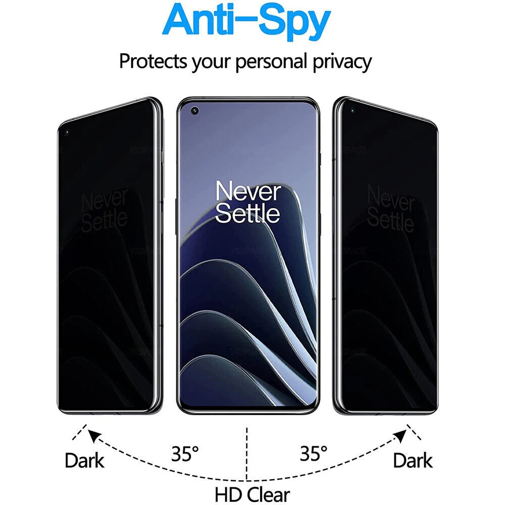 Película de vidrio templado 9H de privacidad curvada 3D para Oneplus 7 7T 8 9 10 11 11R 12 12R Ace 2 3 Pro Protector de pantalla antiespía - imagen 2