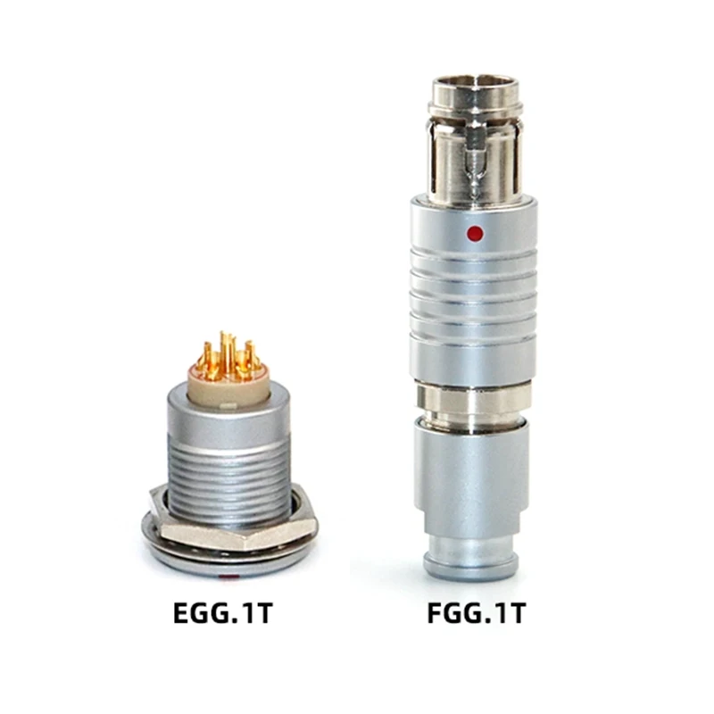 Enchufe de aviación de huevo FGG serie T 0T 1T 2T LEMO Compatible 2 3 4 5 6 conector Circular de Metal de 7 pines enchufe autoblocante push-pull - imagen 5