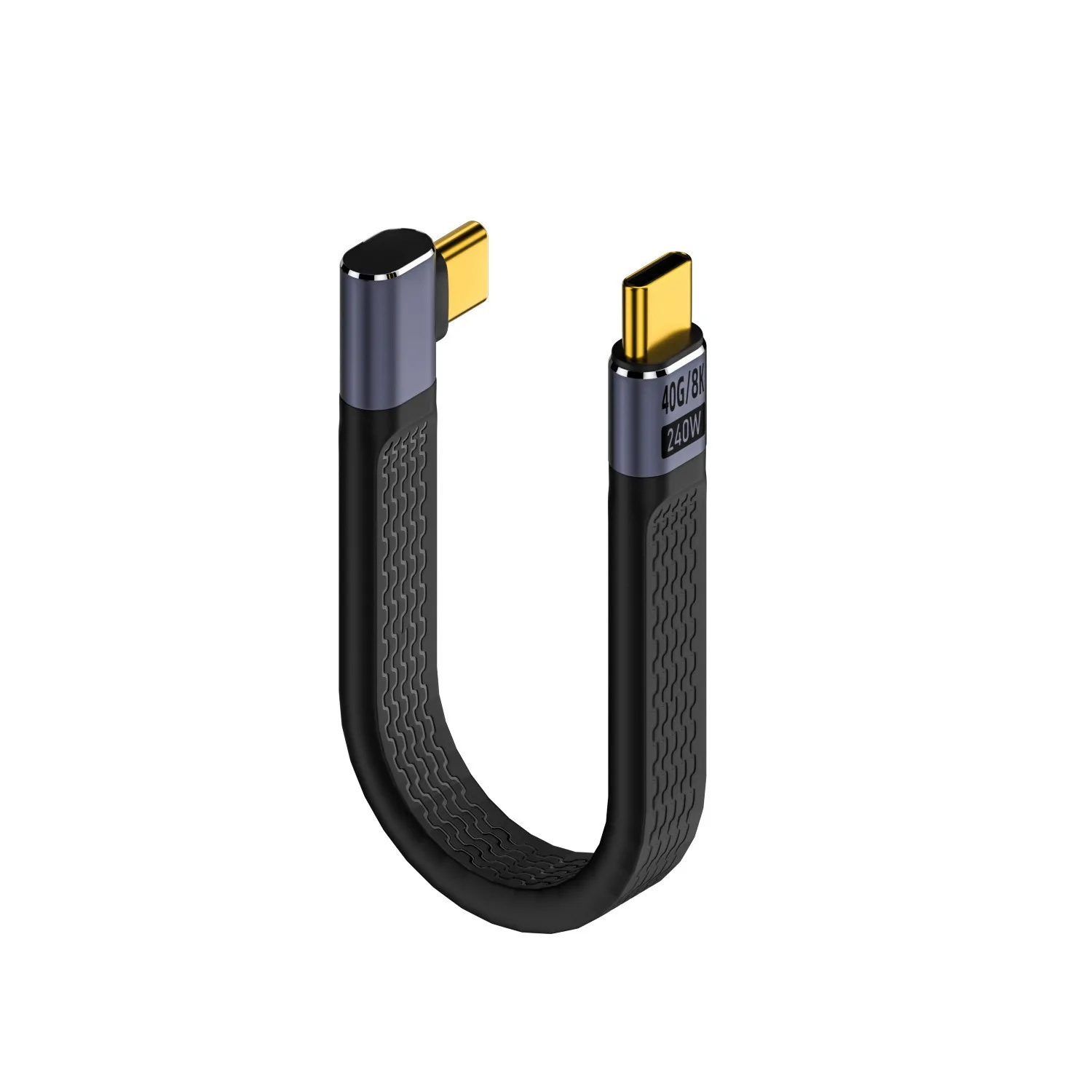 USB 4 90 grados Thunderbolt3 codo USB C Cable 40Gbps Thunderbolt 4 ángulo tipo C Cable para SSD portátil Macbook conector de codo - imagen 4