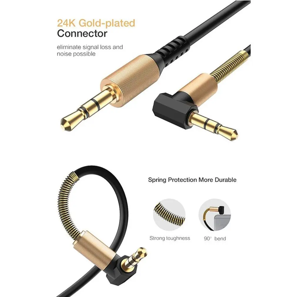 Cable auxiliar macho a macho de 3,5mm, Cable de Audio para coche para iPhone Samsung/auriculares/Xiaomi/Huawei/altavoz, envío directo - imagen 3