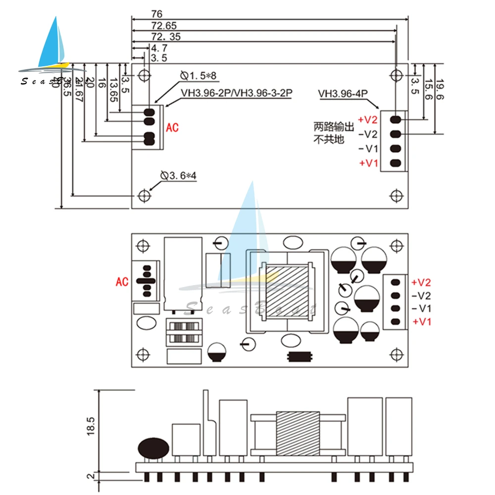 Módulo de fuente de alimentación conmutada convertidor Buck AC-DC AC100-240V a 5V 12V 24V regulador de voltaje CV aislado de salida Dual - imagen 5