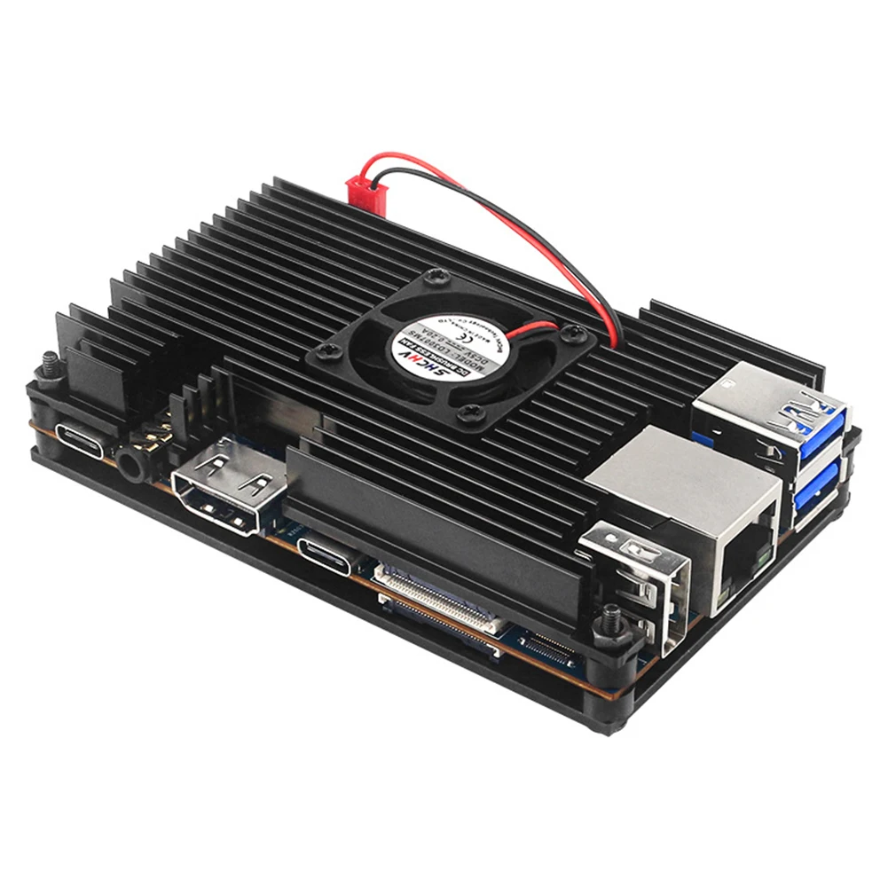 Caja de disipador de calor de CPU de aleación de aluminio con ventilador, cubierta protectora de disipador de calor de CPU, accesorios de repuesto para Orange Pi 5 - imagen 4