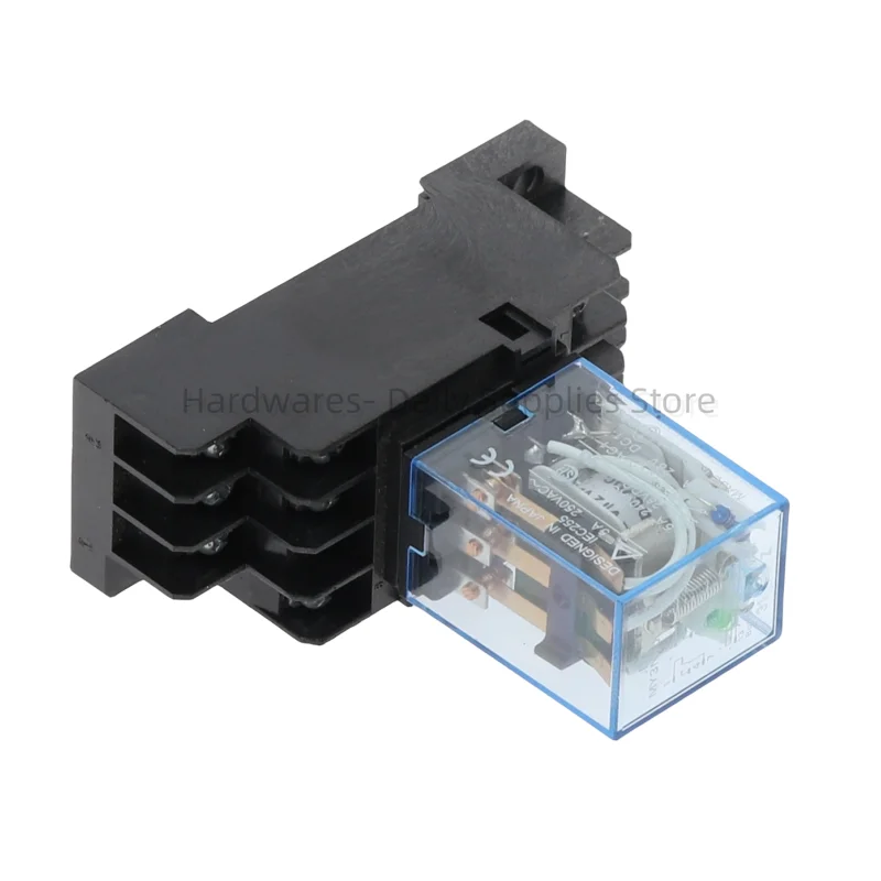 Bobina electromagnética General DPDT relé de potencia MY3NJ DPDT 11 pines HH53P DC12V 24V AC220V relé en miniatura y Base PYF08A vaneims - imagen 2