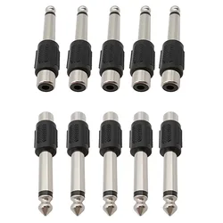 Adaptador RCA Hembra a Jack 6,35mm Mono – Auriculares y Micrófono