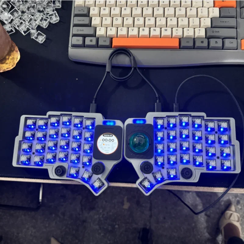 MOTE V3-Kit de teclado dividido con cable, personalizado, ergonómico, RGB, intercambio en caliente, diseño creativo, accesorios de teclado mecánico para regalo de jugadores - imagen 3