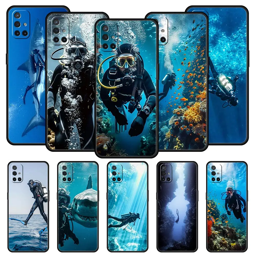 Diver Diving Phone Case For OnePlus 13 12 11 10 9 8 7T Pro 13R 12R 10R 9RT 8T Nord N200 N30 2T CE 2 3 5G Lite Soft Cover