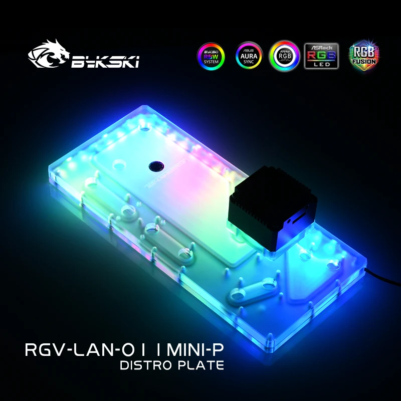 BYKSKI, placa acrílica, solución de canal de agua para uso en LIAN LI O11MINI, carcasa para CPU y bloque GPU/3PIN RGB/bomba DDC Combo - imagen 5