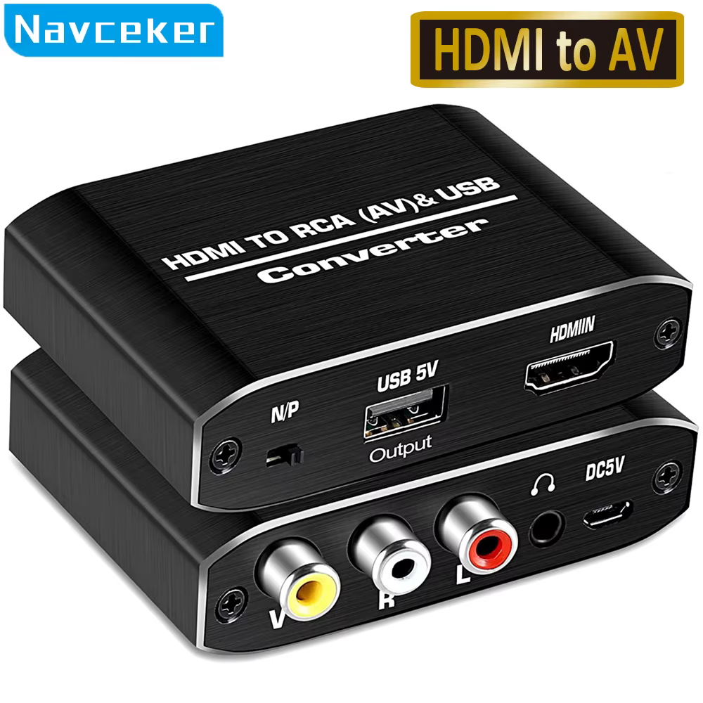 Navceker Adaptador HDMI a RCA 1080p – Conversor NTSC PAL - imagen 5