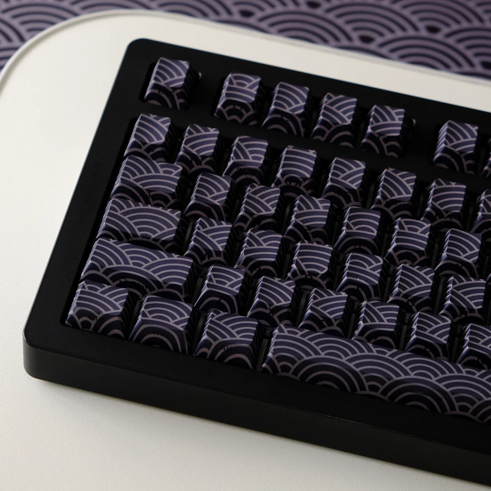 Teclas corrugadas de estilo japonés de 136 teclas, teclas retroiluminadas con estampado lateral, perfil de cereza, tapa de tecla de doble disparo PBT para teclado de juego MX - imagen 3