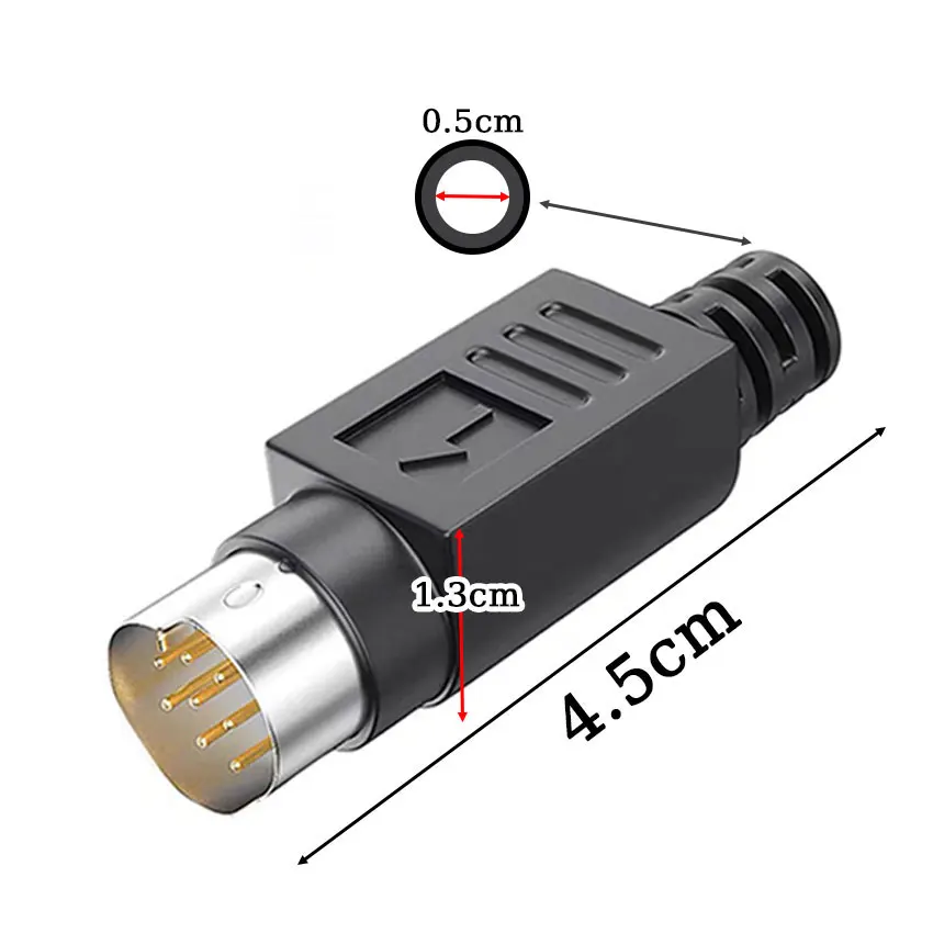 DIY para cables de soldadura Mini conector DIN terminal de vídeo S Circular 8/6/4 pines macho con adaptador de mango de plástico - imagen 3