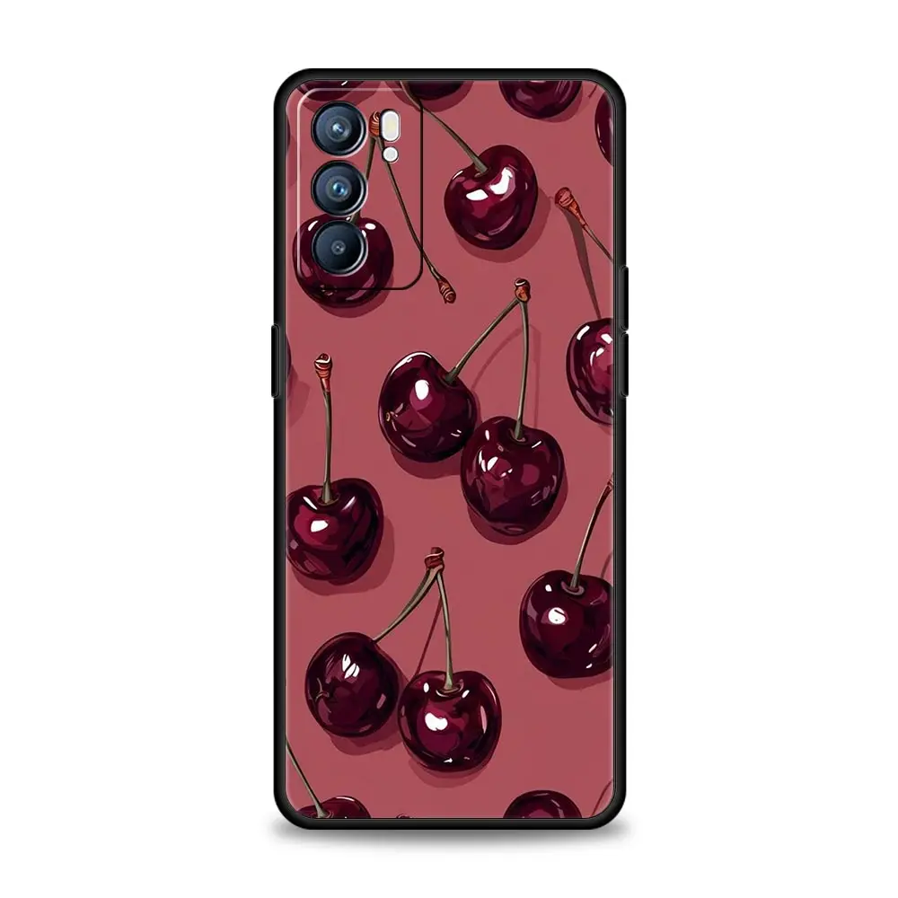Funda de teléfono cereza roja para Oppo Reno14 Reno13 Reno12 11 F 10 Find X5 X9 Pro A54 5G A53 A52 A9 A16 A74 A78 4G A79 A80 A98 - imagen 4