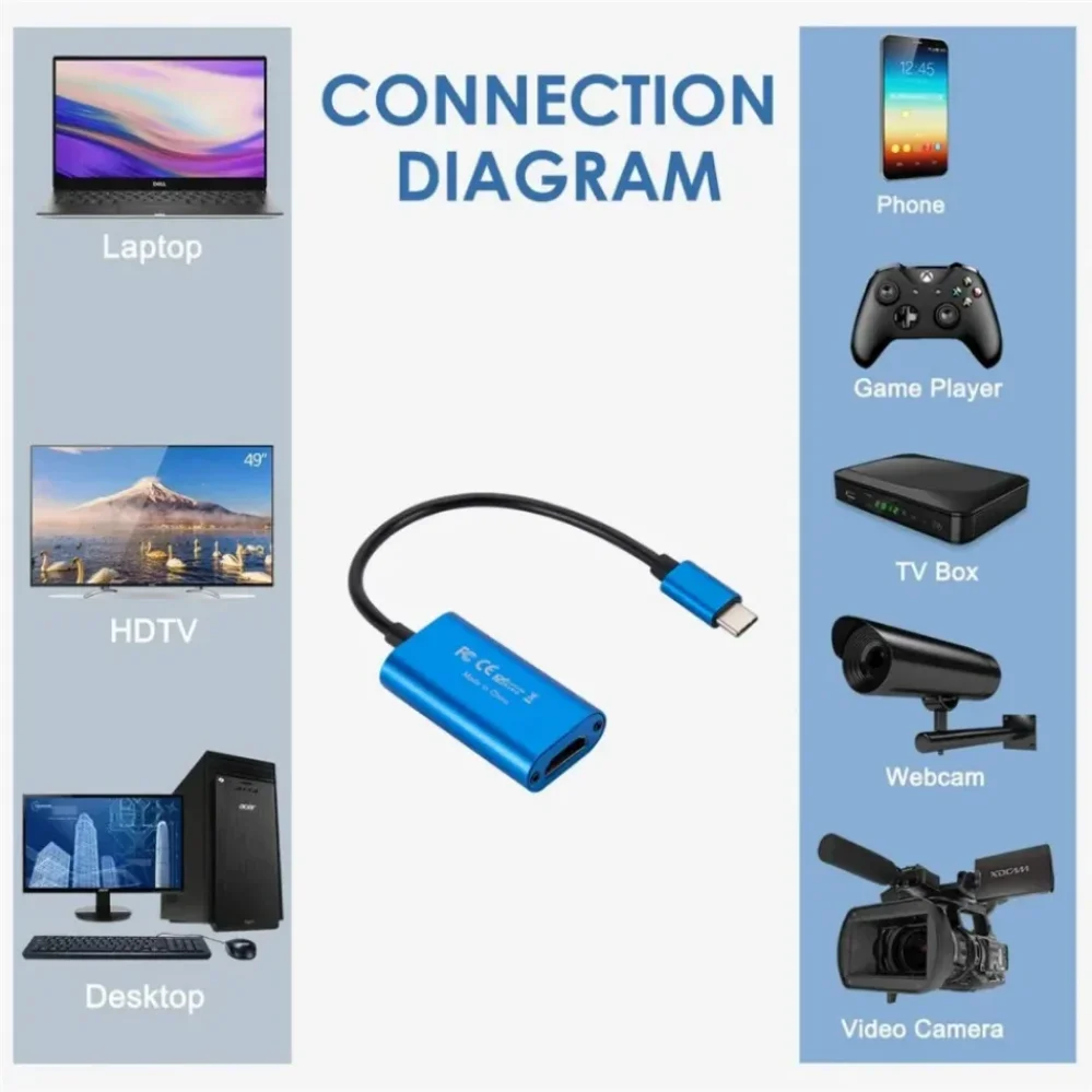 Tarjeta de captura de vídeo USB 3,0 HD 1080P compatible con HDMI a TYPE-C Micro USB Grabber de vídeo para cámara cámara de transmisión en vivo - imagen 3