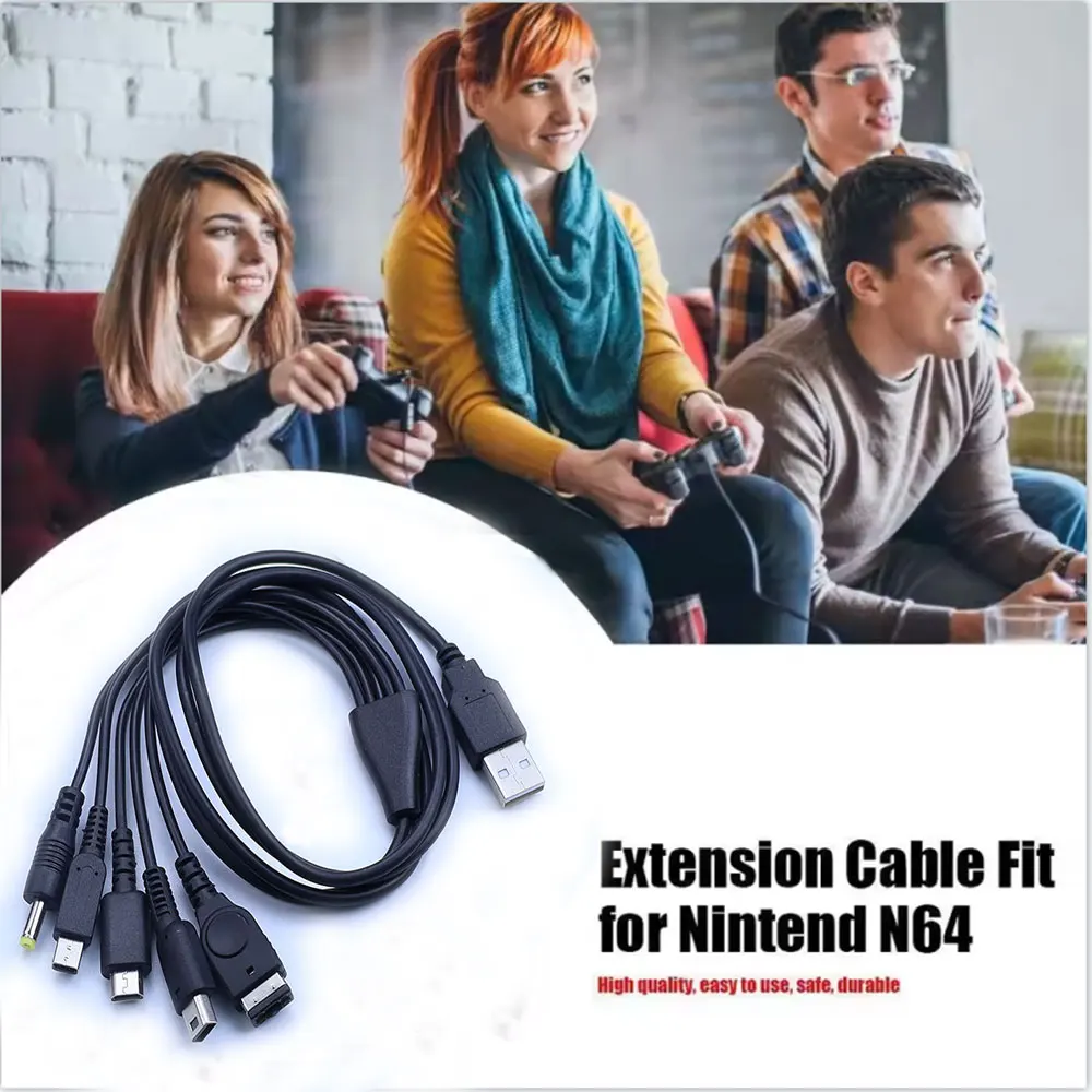 Cable de carga USB 5 en 1 para Nintendo nuevo 3DS Xl Nds Lite Ndsi Ll Wii U Cable cargador para nintendo Gba para Sony Psp 1000/2000 - imagen 2