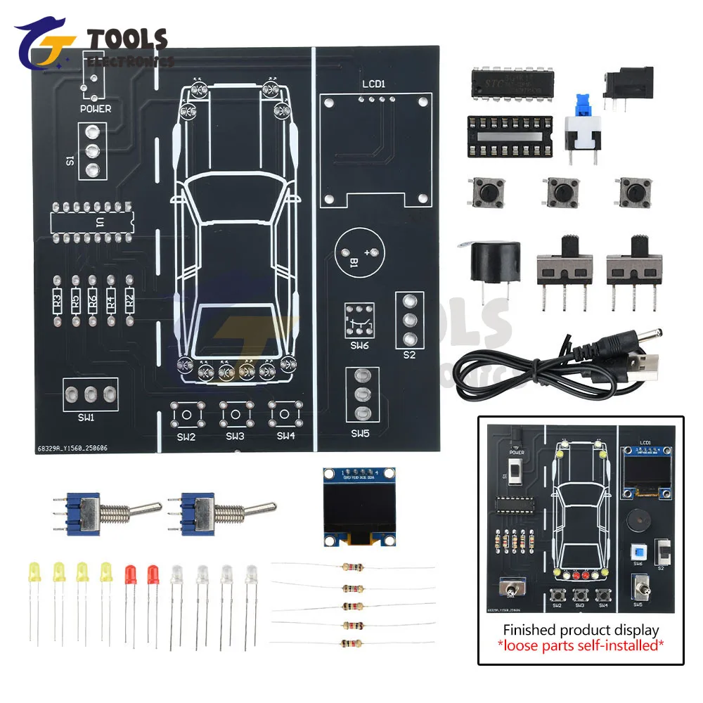 Kit de práctica de soldadura DIY, simulador de conducción de automóviles, proyecto electrónico para estudiantes, práctica de soldadura con piezas de bricolaje - imagen 4