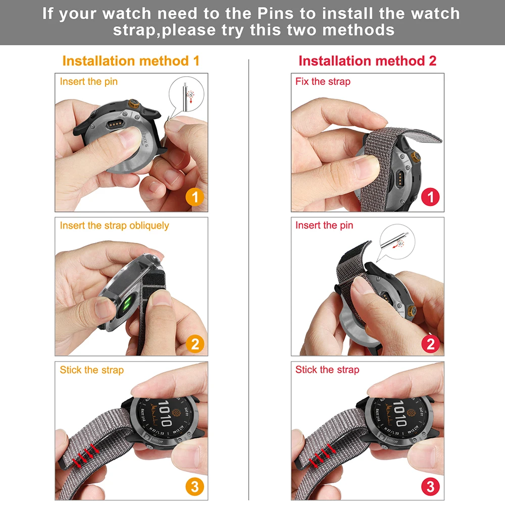 Correa de nailon de 20 22 26mm para Garmin Quatix 8 Fenix 7X 7 Pro 7S Fenix 6X 6 6S 5X 5Plus Tactix 8 7 Forerunner 970 965 955 - imagen 4