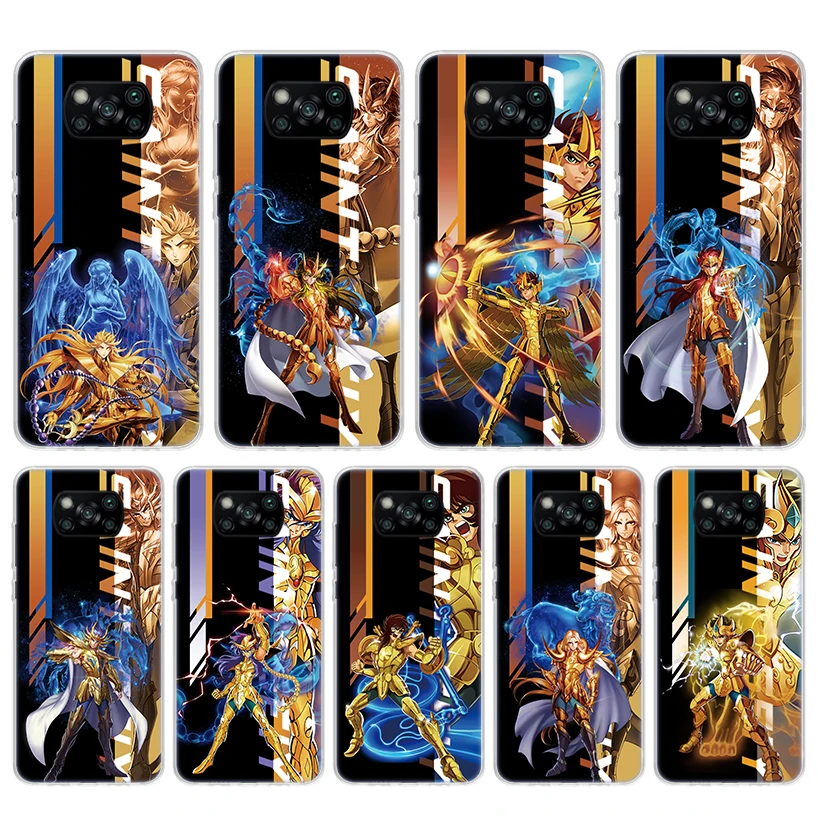 Funda de teléfono de silicona de Anime Saint Seiya para Xiaomi Poco X3 Nfc X5 X6 X7 F7 Ultra F6 F5 Pro M6 M5S X4 F4 GT M4 M3 F3 cubierta Poco X3 N