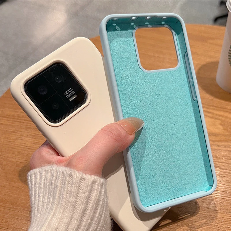 Funda trasera de silicona líquida a prueba de golpes para Xiaomi 13 Pro, cubierta de teléfono suave a prueba de caídas, todo incluido, lujo - imagen 5