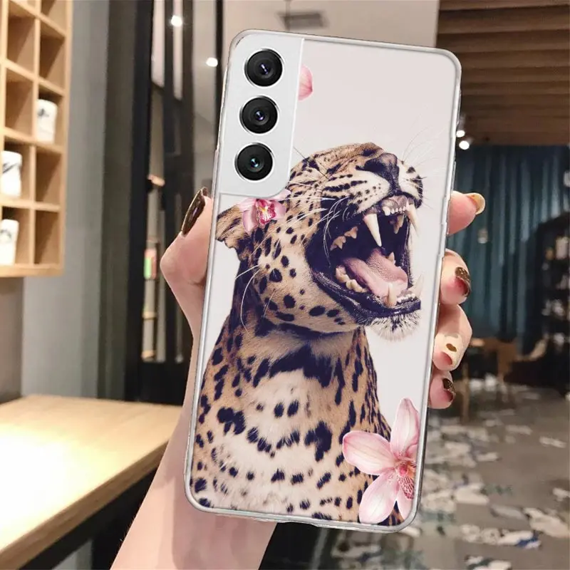 Funda de teléfono de silicona con estampado de leopardo rosa para Samsung Galaxy S23 S24 S25 Ultra S21 Plus S20 FE S22 S10 + Funda de borde - imagen 3