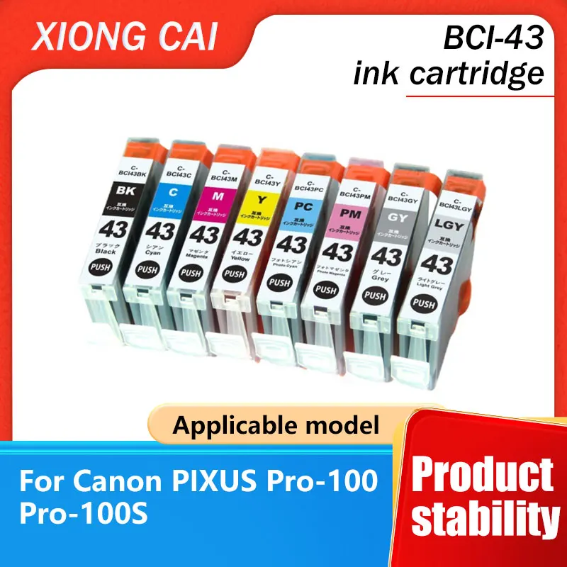 Adecuado para cartucho de tinta de impresora Canon PIXUS Pro-100 Pro-100S BCI-43 BCI43 BCI 43