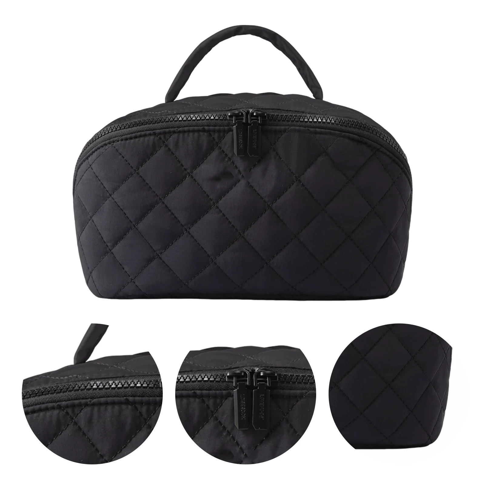 Bolsa de maquillaje de algodón, bolsa de maquillaje de moda para mujer, bolso de algodón, bolso de almacenamiento de cosméticos portátil para mujer, organizador de viaje con asa - imagen 3