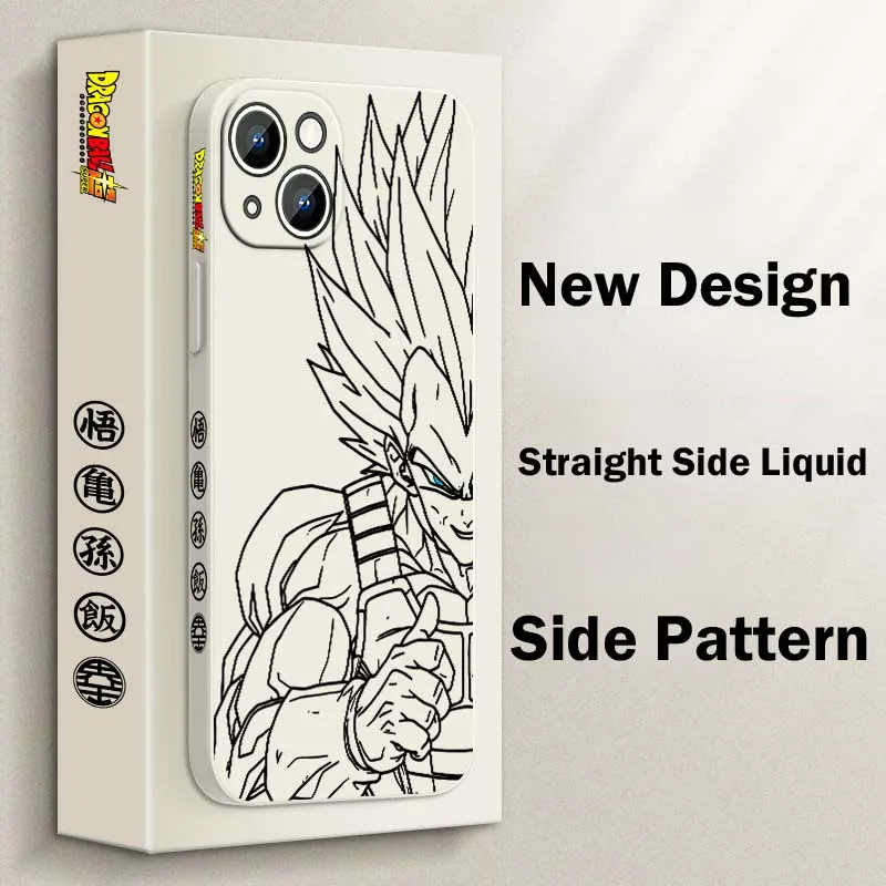D-Dragon Ball Vegeta Saiyan para Apple iPhone 17 16 15 14 13 12 11 Air Mini Plus Pro Max cubierta de la caja del teléfono de la cuerda izquierda líquida - imagen 3