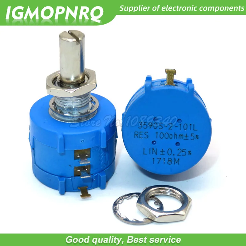 1 Uds 3590S-2-201L 3590S 200ohm 201 3590S-2-201 3590S-201 potenciómetro multivuelta de precisión resistencia ajustable de 10 anillos IGMOPNRQ - imagen 2