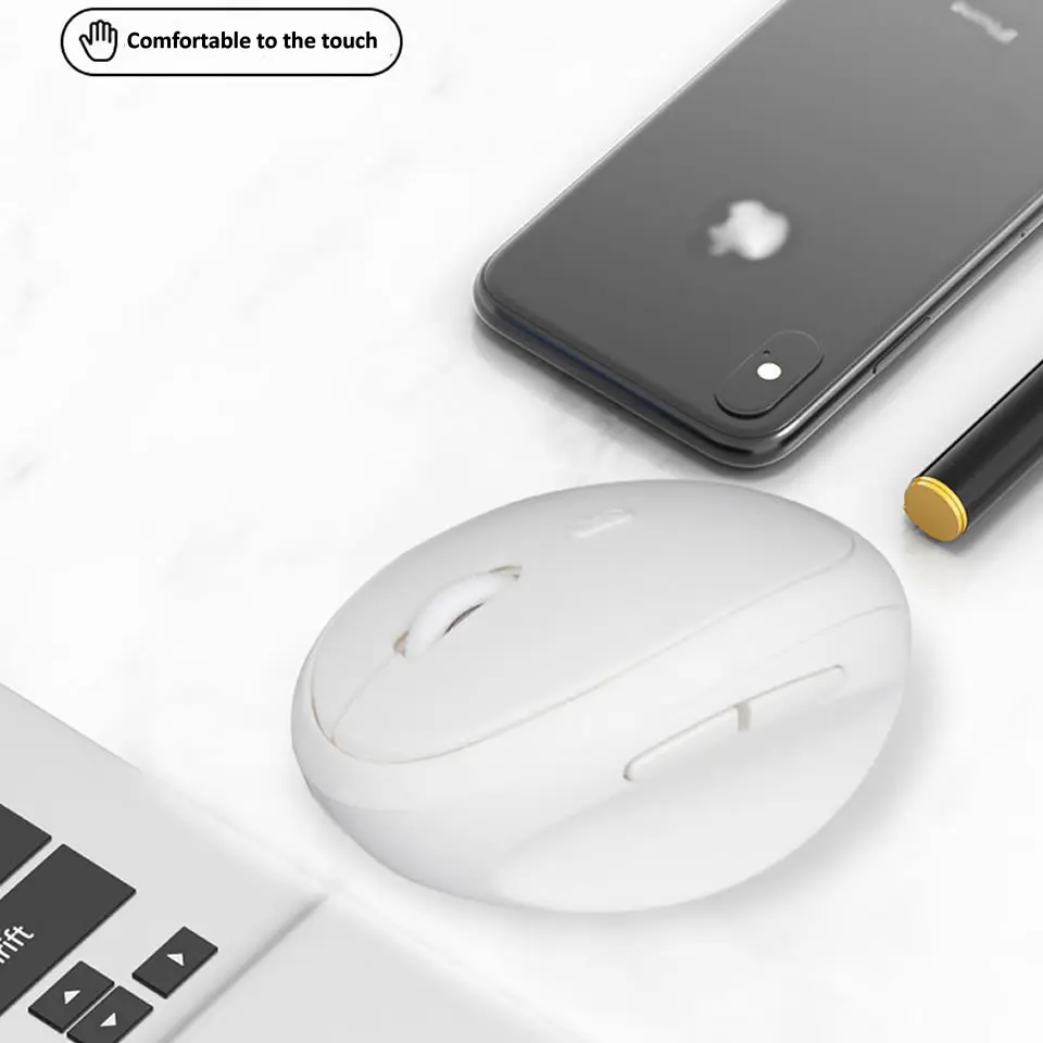 HKXA-ratón Vertical ergonómico 2,4G, inalámbrico, recargable por USB, 1600 DPI, Mini ratón de juego 6D para ordenador, portátil y PC - imagen 4