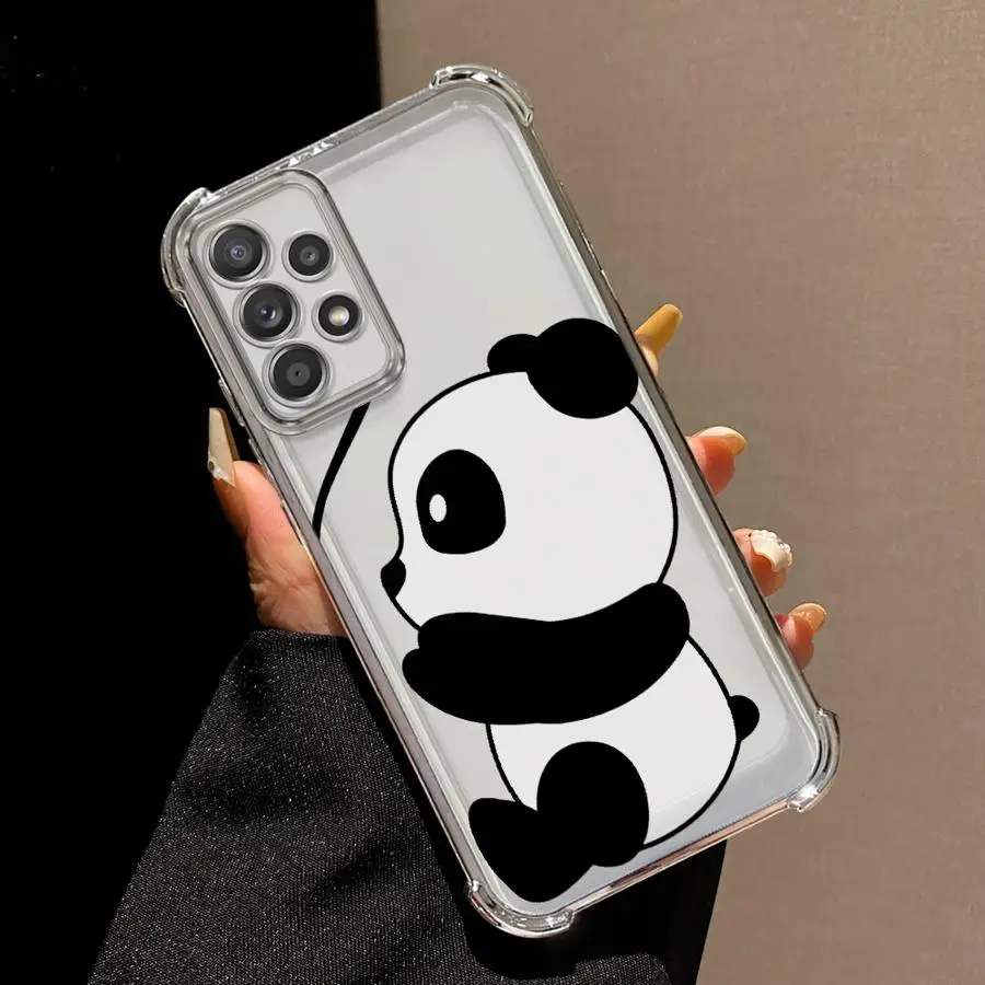 Funda transparente para teléfono Samsung Galaxy A16 A24 A52 A17 A25 A26 A33 A35 A36 A15 A21s A13 Love Panda - imagen 5