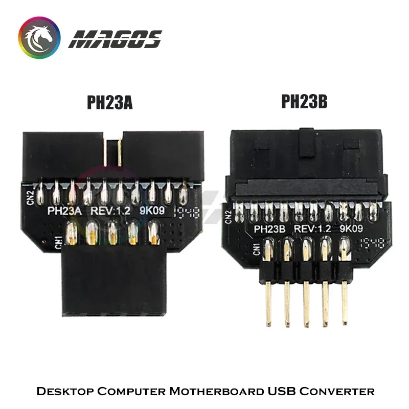 Conector adaptador de cabezal de placa base de ordenador USB 3,0 a USB 2,0 convertidor de escritorio de 19 pines accesorios de ordenador de escritorio - imagen 4