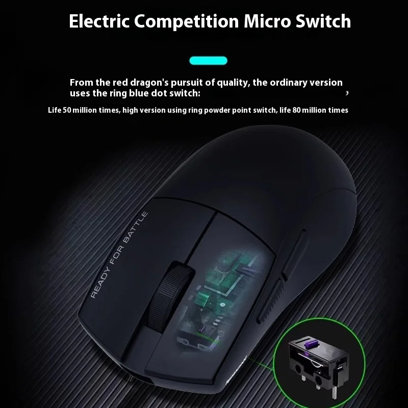 REDRAGON G49 ratón inalámbrico 4K PAW3395 bajo retardo Bluetooth tres modos e-sports Gaming Mouse ligero PC Gamer accesorios Gif - imagen 5