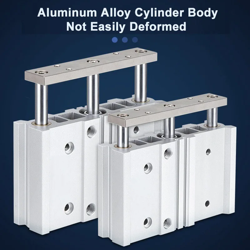 MGPWM20/25/32/40-25-50-75-100-150-200 Cilindro neumático Cilindro neumático de tres ejes de tipo ancho con varilla guía - imagen 3