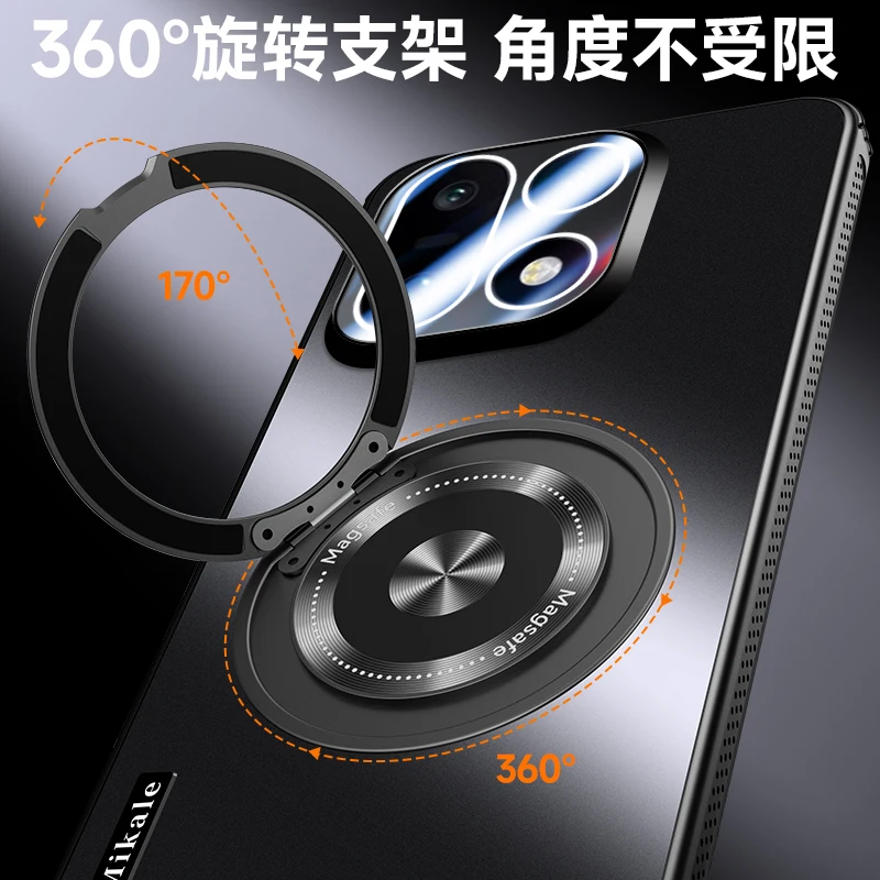 Para Oneplus 15 lente cámara película mate armadura dura fundas traseras para One Plus 15,1 + 15 magnético para Magsafe anillo soporte cubierta - imagen 3