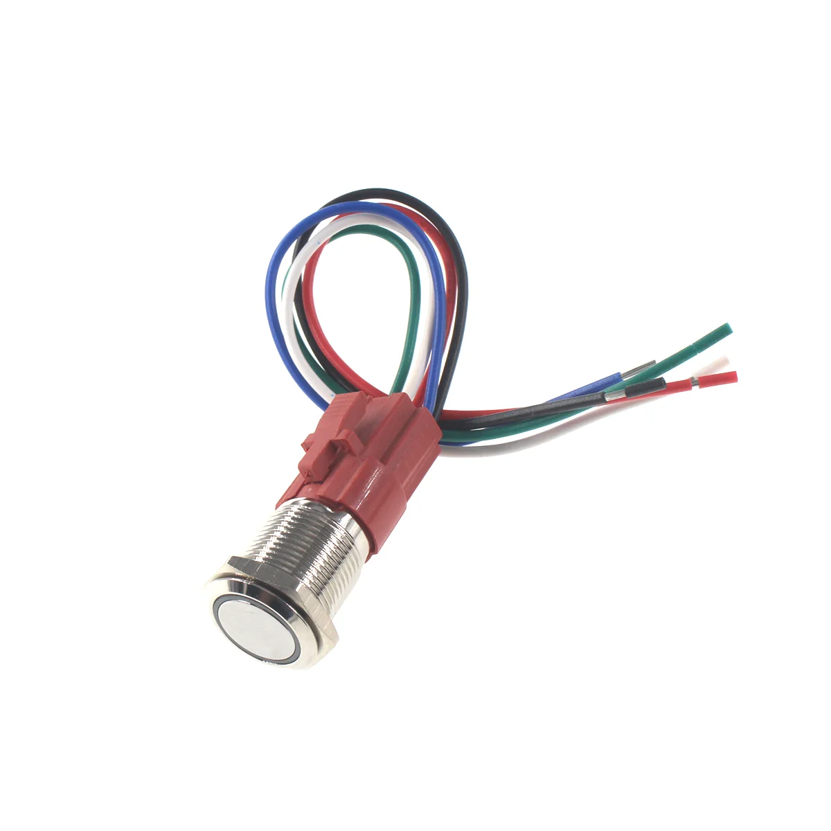 Interruptor de alimentación de Metal de 16mm, interruptor de botón de cabeza alta, luz LED, reinicio automático momentáneo/botón de bloqueo, interruptor de arranque de coche de 12V - imagen 4