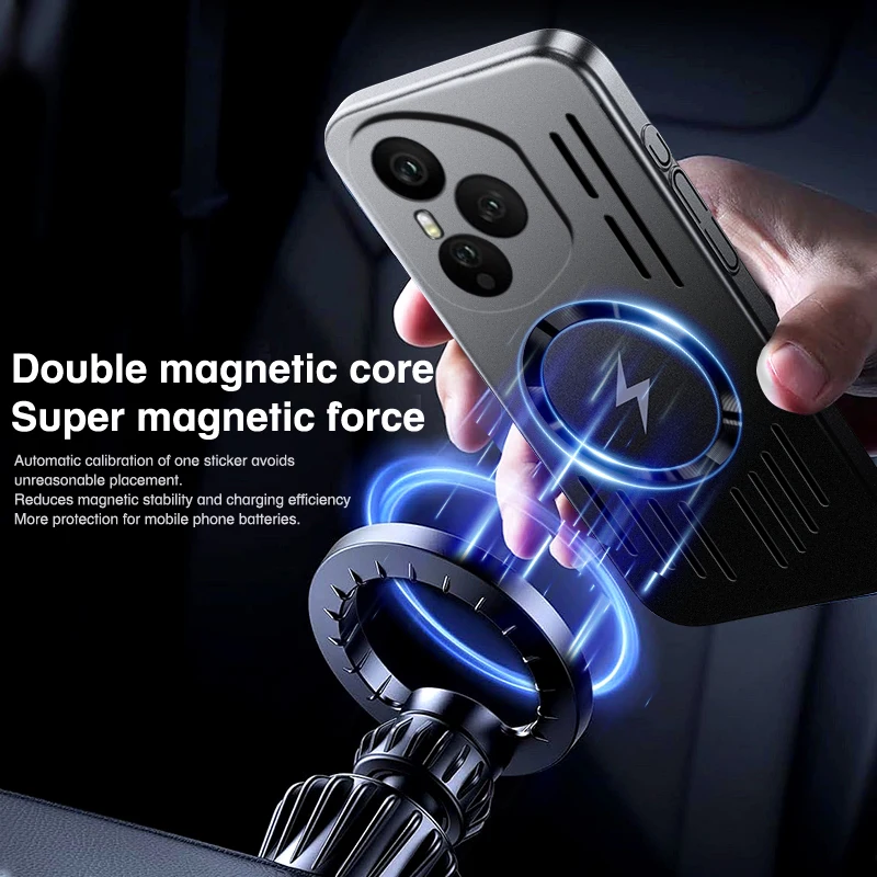 Funda magnética de disipación de calor con pintura de Metal de PC suave para HONOR 400 Pro Global X9C Smart Magic 6 7 8 Pro Lite - imagen 3