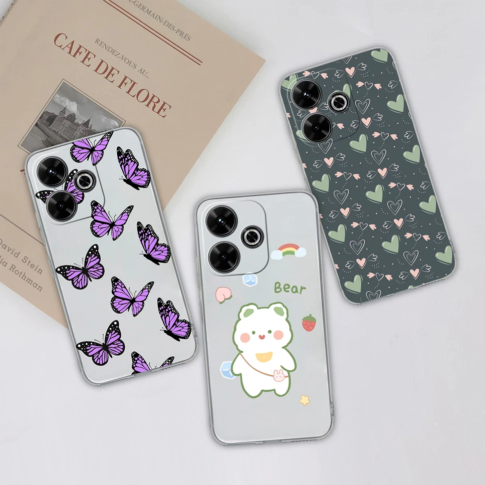 Para Redmi 13 13C 13X 4G 5G funda de teléfono patrones de moda suave delgada TPU funda transparente de silicona para Redmi 13 C cubierta ligera - imagen 2