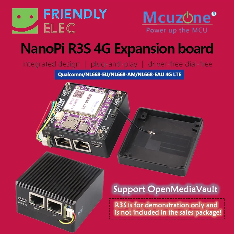 Placa de expansión NanoPi R3S_4G, Rockchip RK3566, Qualcomm/NL668-EU/NL668-AM/NL668-EAU 4G LTE