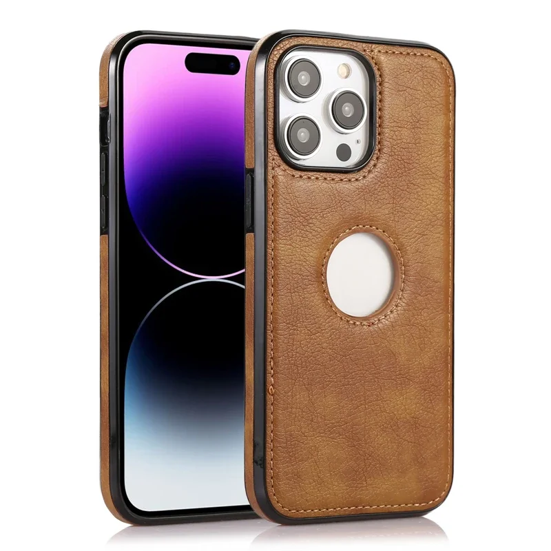 Funda de cuero ultradelgada con logotipo para IPhone 15 14 13 11 16 Pro Max 12 Mini XS XR X 8 7 Plus SE2022 15Pro I