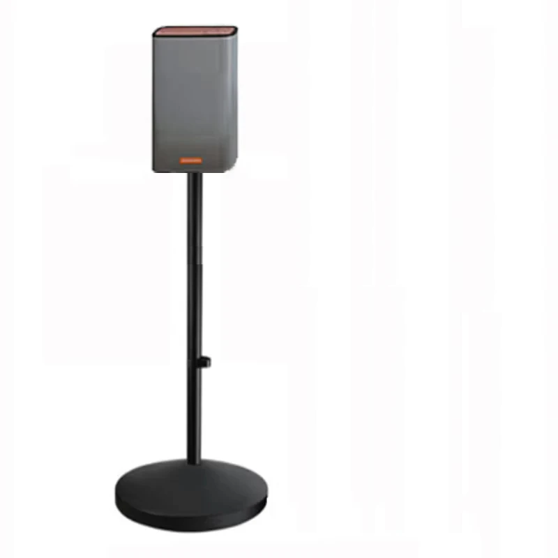 Soporte para altavoz T2-580 de 580mm, montaje en suelo, base redonda de metal, tornillos de 3/8 pulgadas, fijación de altura, color negro