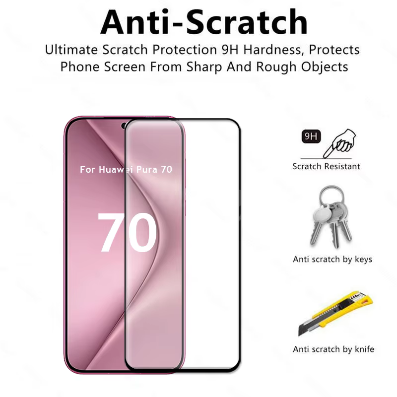 6 en 1 para Huawei Pura 70 vidrio templado Huawei Pura 70 vidrio cubierta completa Protector de pantalla película de cámara Huawei Pura 70 vidrio - imagen 3