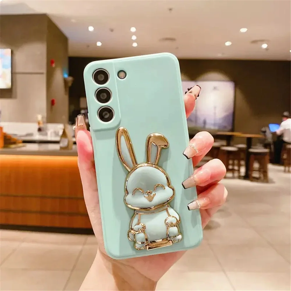 Funda de teléfono con soporte de conejo para Samsung Galaxy S24 FE Plus Ultra, funda de silicona suave a prueba de golpes para Samsung A05 A05S A15 A25 A35 A55 - imagen 5