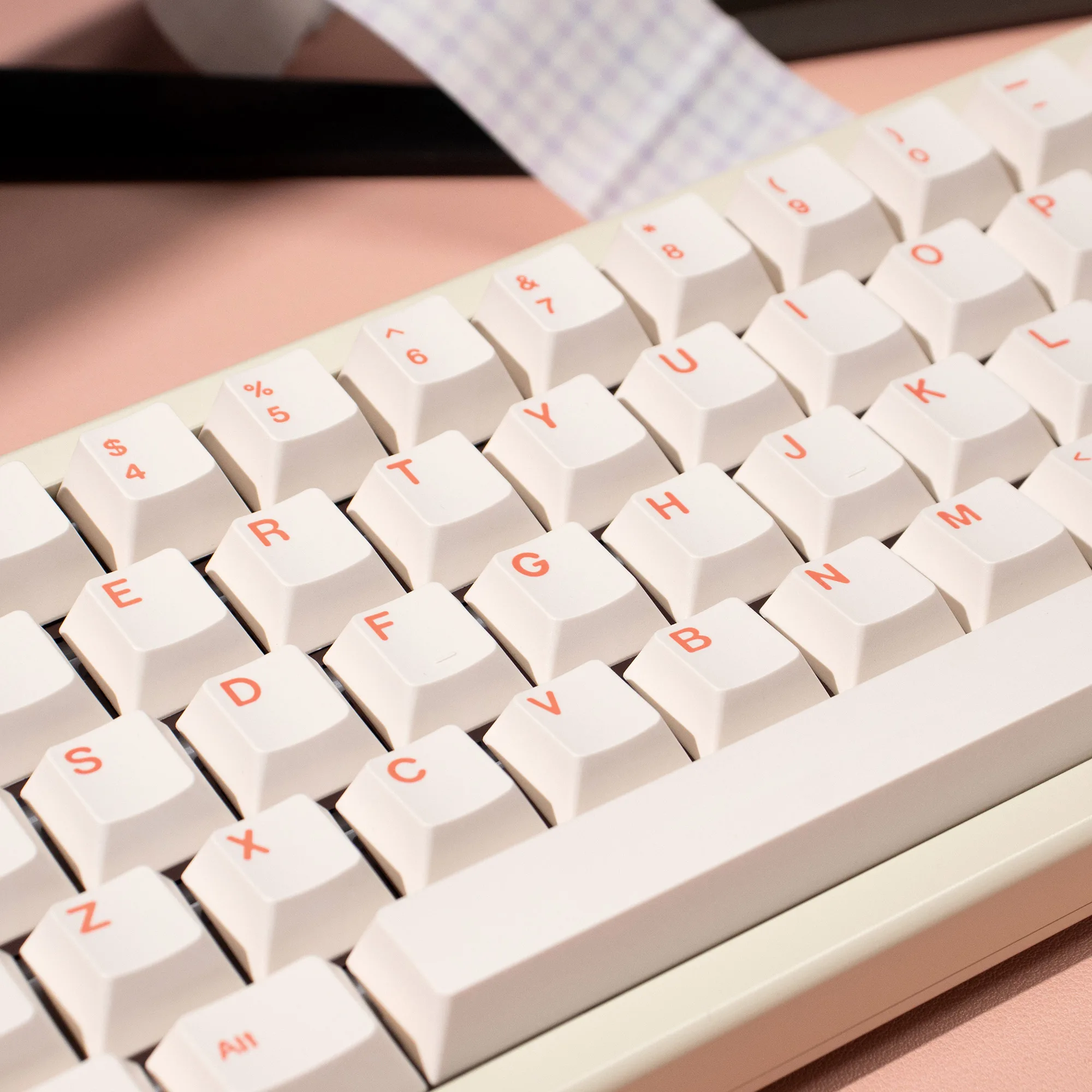 Teclas minimalistas Beige en inglés de 144 teclas, teclas PBT, perfil de cereza, juego de teclas sublimadas por tinte para teclado mecánico Mx Cherry - imagen 5