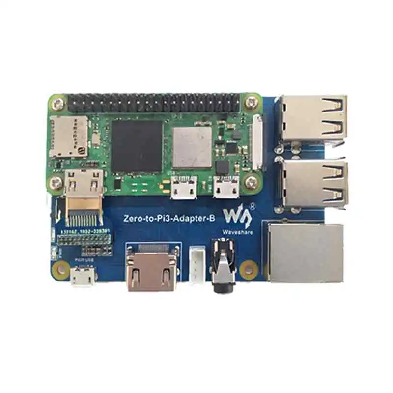 Adaptador Raspberry Pi Zero de 2W a 3B con tarjeta de sonido de Audio USB, Compatible con altavoz, funda 3B PI0 2 W, placa de expansión USB HUB RJ45 - imagen 2