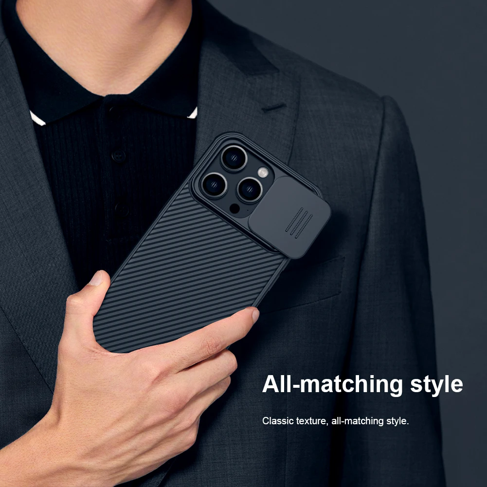 NILLKIN para MagSafe para iPhone 14 Pro /Pro Max funda magnética sedosa cámara deslizante funda trasera de silicona suave para iPhone 14/14 Plus - imagen 5