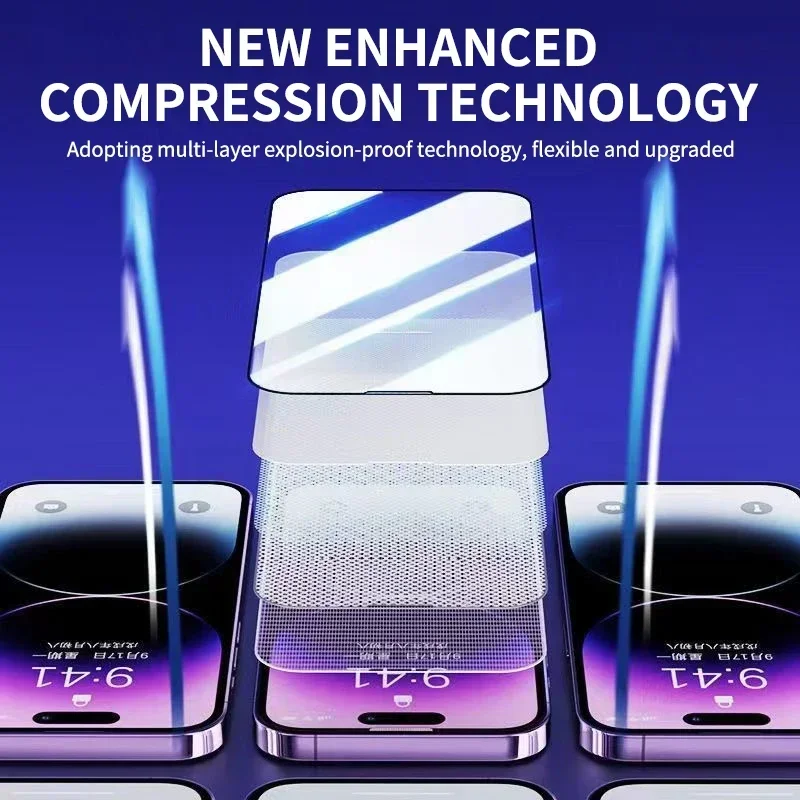 Vidrio templado de instalación sin burbujas sin polvo para IPhone 15 14 13 12 11 Pro Max Mini SE XS XR X Max 15 Plus Protector de pantalla - imagen 4
