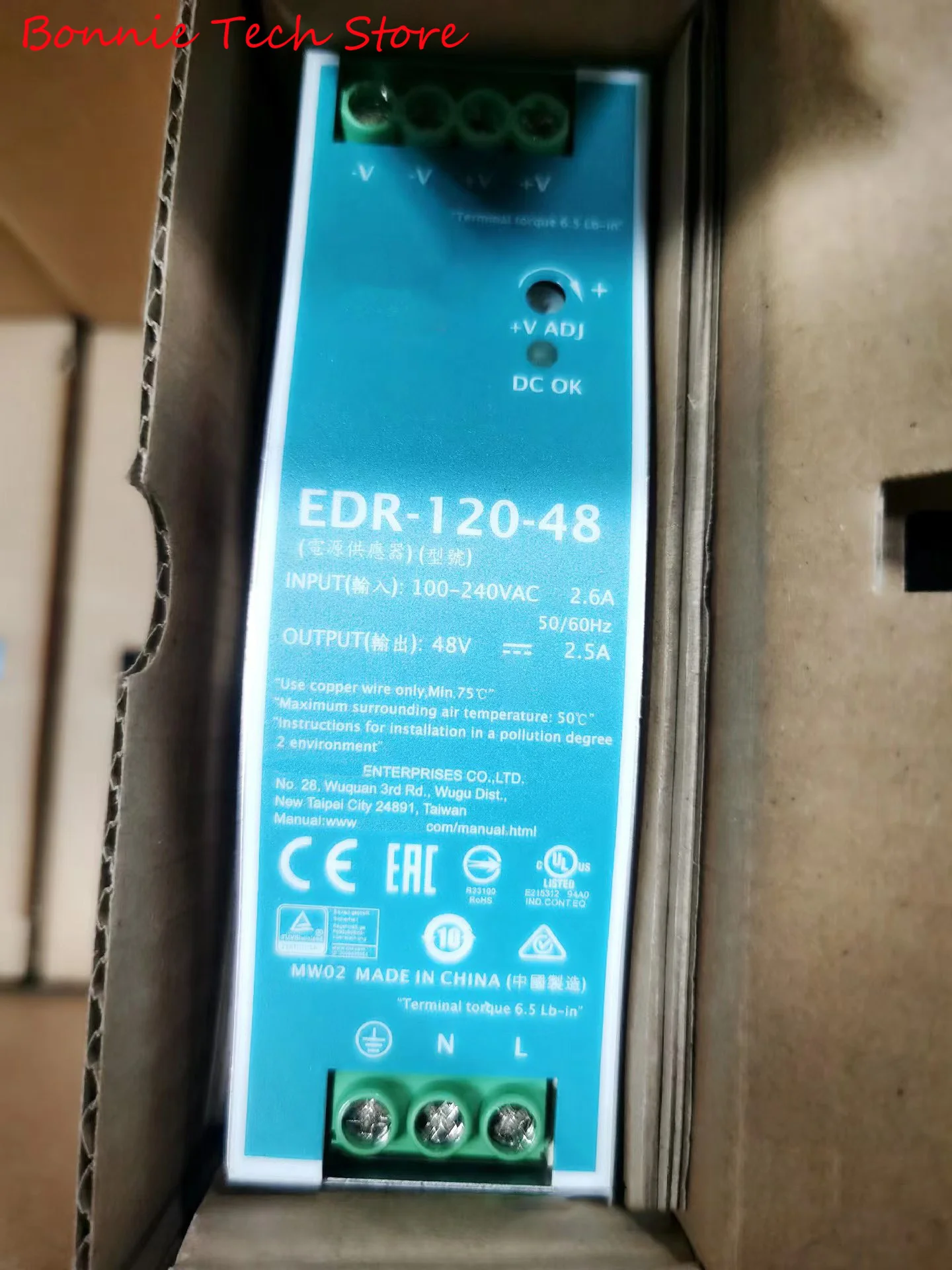 EDR-120-48 para fuente de alimentación MEAN WELL, carril DIN industrial de salida única de 120 W - imagen 2