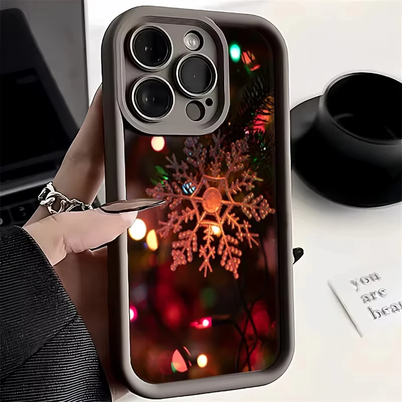 Para Samsung Galaxy S25 S24 S23 S22 Ultra Plus S21 S20 FE funda navideña de copo de nieve para teléfono A55 A54 A15 A35 5G - imagen 5
