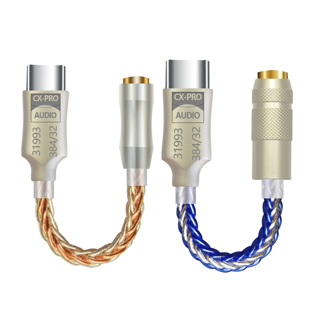 Adaptador de sonido USB C a 3,5mm Adaptador de auriculares USB C 32 bits 384 KHz CX31993 DAC Chip Adaptador de auriculares amplificador de auriculares
